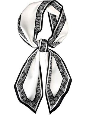 Women's B-Black Printed Square Headscarf Bandanas Hair Scarf Neck Scarves